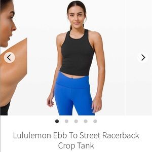 EUC Lululemon Ebb to street Racerback Crop Tank